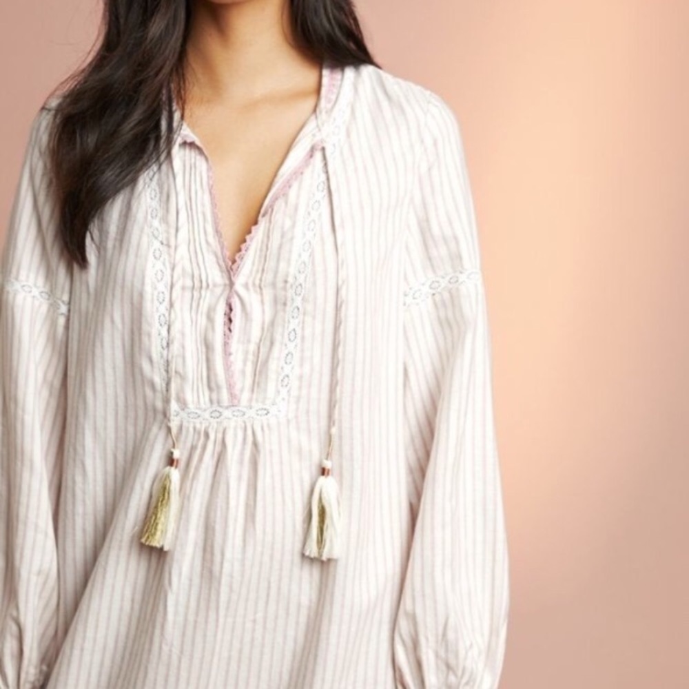 New! Anthropologie Striped Night Shirt - Picture 2 of 8